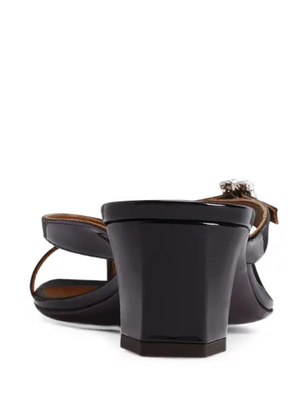 Papuci tip mules Giuseppe Zanotti din piele de lac negru