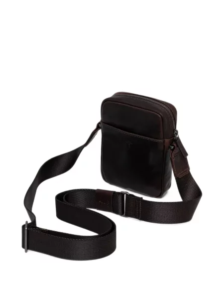 Kožna crossbody torba Joop! s autogramom smeđa