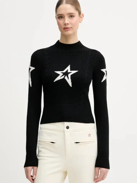 Perfect Moment sweter z wełny merino Cable czarny