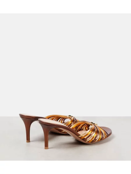 Papuci tip mules Gianvito Rossi din piele maro