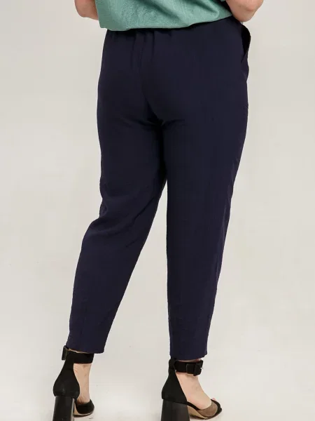 Лляні Штани повсякденні All Posa темно-синій сині