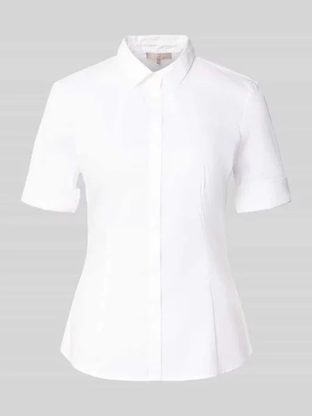 Bluzka o kroju slim fit z listwą guzikową Christian Berg Woman Selection biała