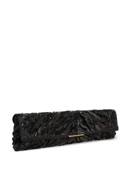 Lung geantă plic Balmain din satin negru