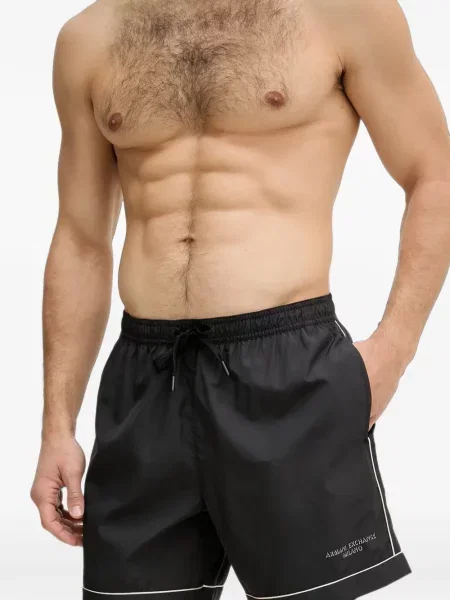 Slip de baie Armani Exchange cu imagine negru