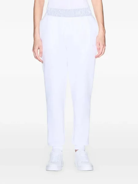 Pantaloni Armani Exchange cu dungi alergare alb