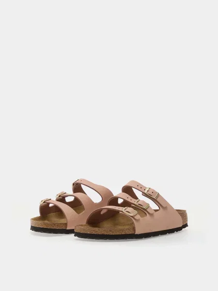 Шлепанцы Birkenstock из нубука розовые
