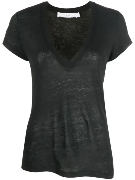 Tricou Iro cu decolteu în V scurt negru
