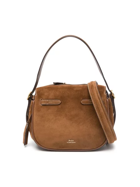 Torebka Polo Ralph Lauren zamszowa brązowa