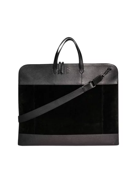 Torba na laptopa Bgents skórzana czarna