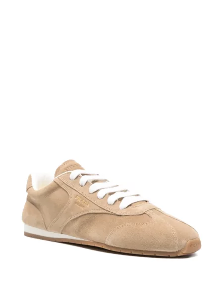 Sneakerși Prada cu șireturi din piele de căprioară