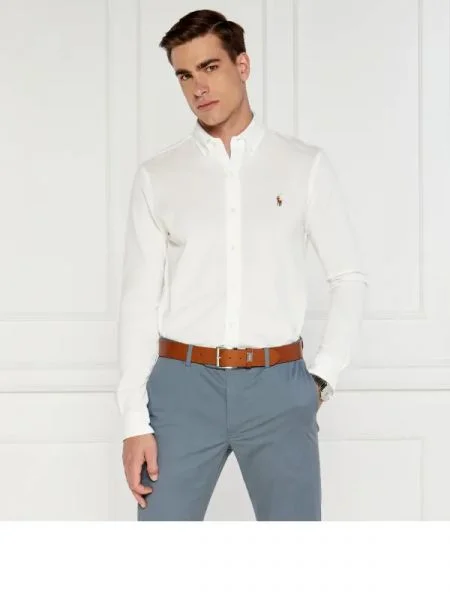 POLO RALPH LAUREN Cămașă KNIT OXFORD alb