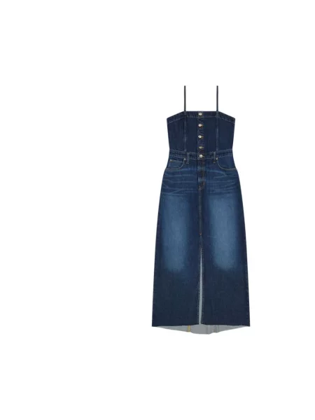 Sukienka jeansowa Lee do kolan niebieska