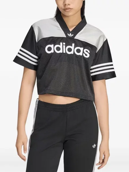 Decupat top Adidas din jerseu alb