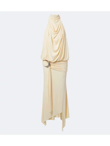 Rochie De La Vali din jerseu drapată bej