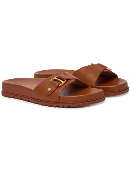 LAUREN RALPH LAUREN De piele șlapi TASHA maro