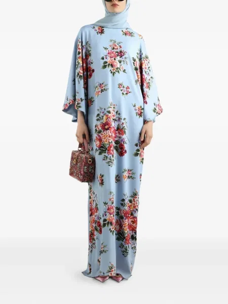 Rochie Dolce & Gabbana cu model floral cu imagine de costum albastru