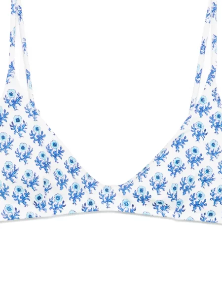 Bikini Mc2 Saint Barth cu model floral cu imagine alb