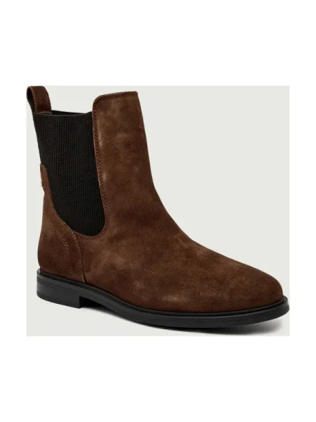 Tommy Hilfiger Ghete chelsea | piele întoarsă maro