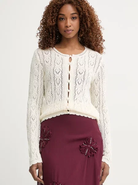 Pedro del Hierro cardigan pentru femei ajurat bej