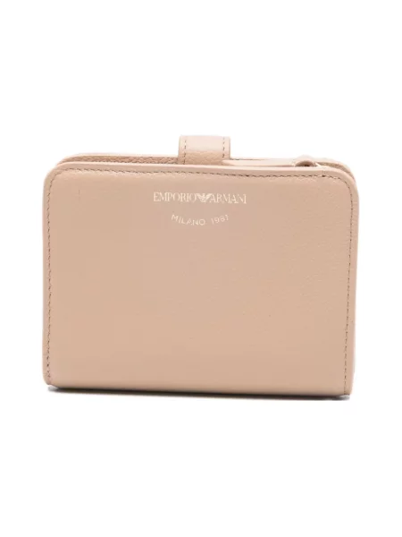 Portfel Emporio Armani skórzany beżowy