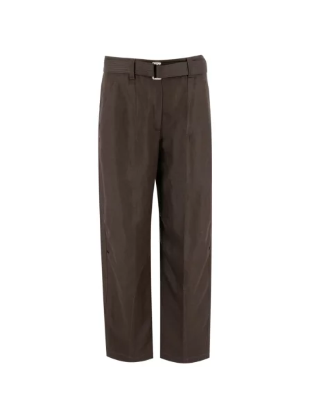 Lniane сhinosy Brunello Cucinelli eleganckie brązowe