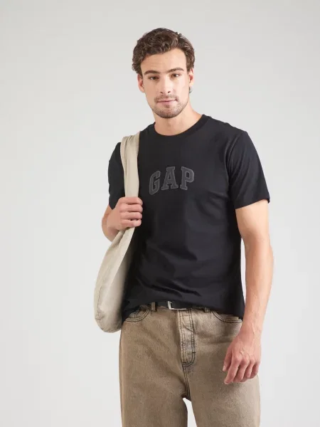 GAP Tricou gri piatră / gri închis negru