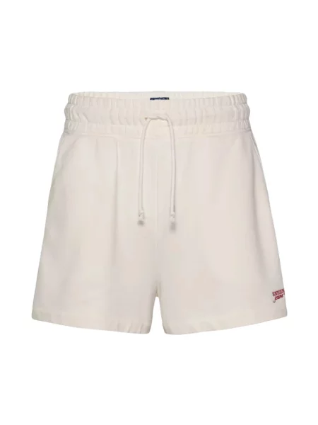 Tommy Jeans Szorty sportowe Script Écru beżowe