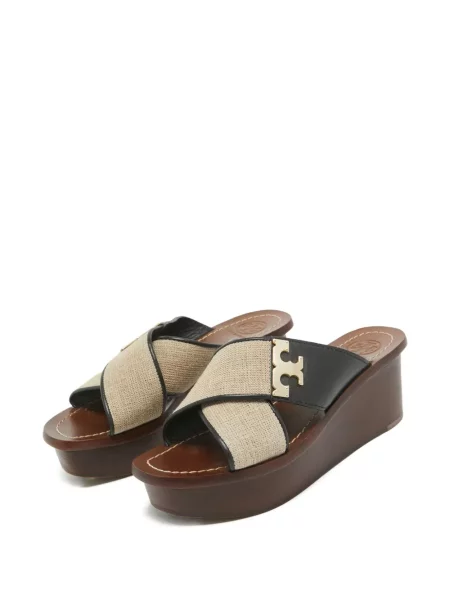 Sandale Tory Burch cu pană cu bretele negru