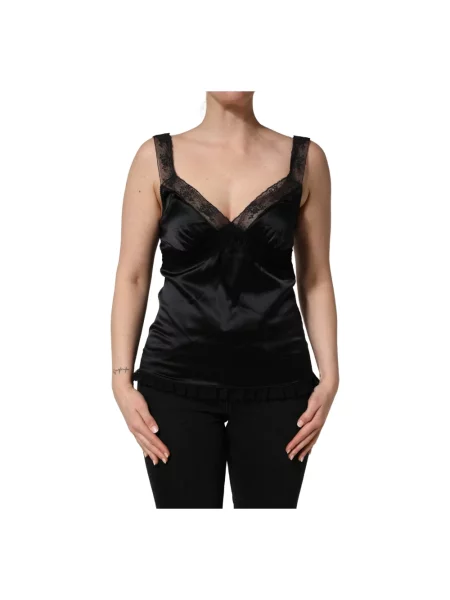Top Dolce And Gabbana z dekoltem w serek czarny