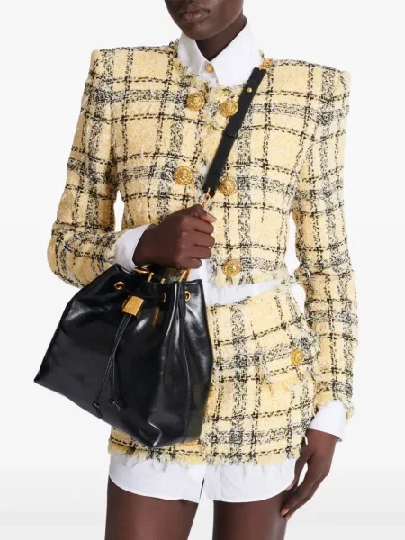 Geanta de piele Balmain din piele negru