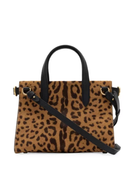 Geantă shopper Burberry cu imagine cu model leopard maro
