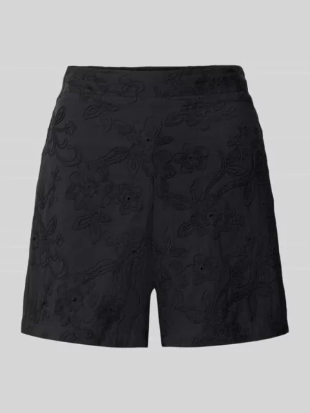 Szorty z tkaniny o kroju regular fit z czystej bawełny model PCGINGER' Pieces czarne
