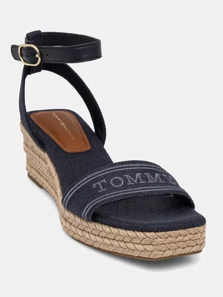 Sandali Tommy Hilfiger TOMMY HILFIGER ESPAD MID WEDGE mornarsko modra