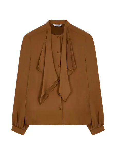 Svilena bluza Max Mara veze smeđa