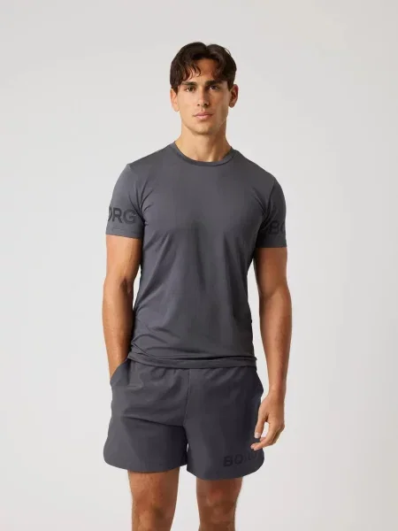 Bjorn_borg BORG T-SHIRT z z recyklingu — ASPHALT szara