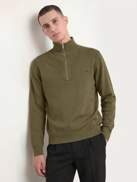 Calvin Klein Svetr Troyer olivová