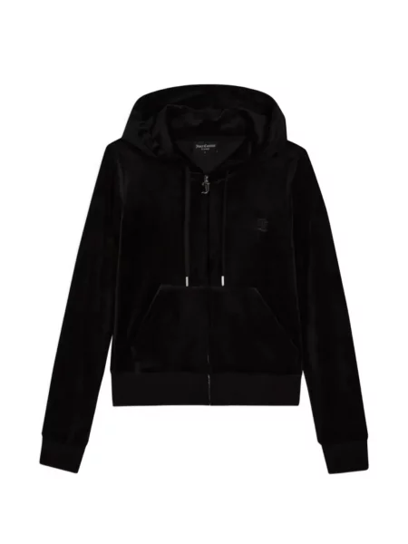 Hanorac cu glugă Juicy Couture din velur negru