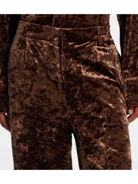 Pantaloni Xu Zhi de catifea maro