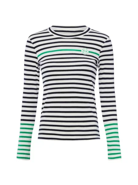 Marc Cain koszulka z długim rękawem Kobiety Dżersej czarny|wielokolorowy w 36 czarny
