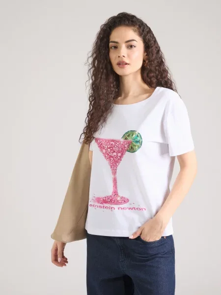 EINSTEIN & NEWTON Majica Glitter Cocktail zelena / smaragd / roza bela