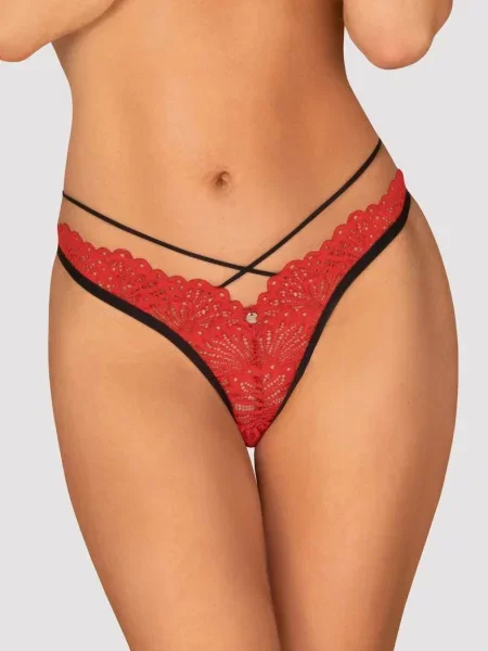 Трусики стринг из кружева Стринги_Obsessive_Mettia червоні