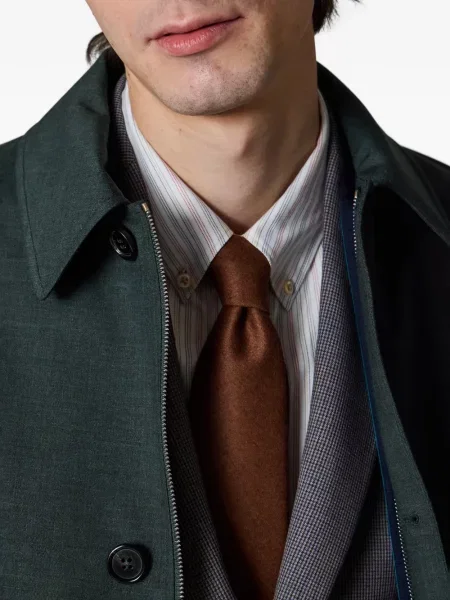 Vlněný kabát Paul Smith s kapsami na knoflíky zelený