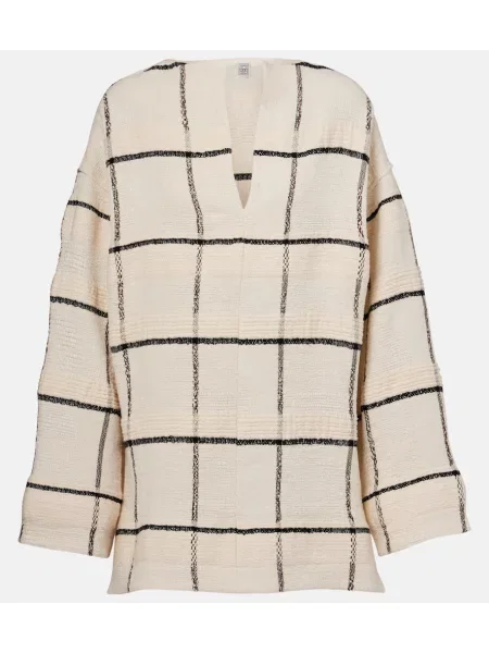 Tunică Toteme de in în carouri alb