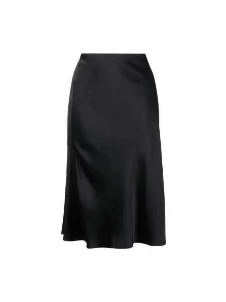 Satynowa spódnica midi Stella Mccartney do kolan czarna
