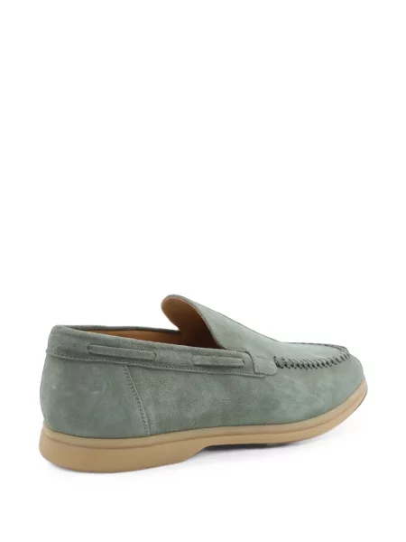 Pantofi loafer Eleventy din piele de căprioară verde