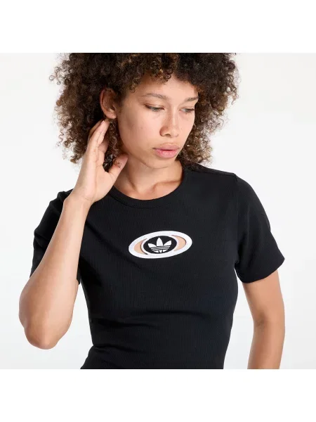 Тениска adidas Originals Campus Back Cut Out Rib T-Shirt Black XS черно