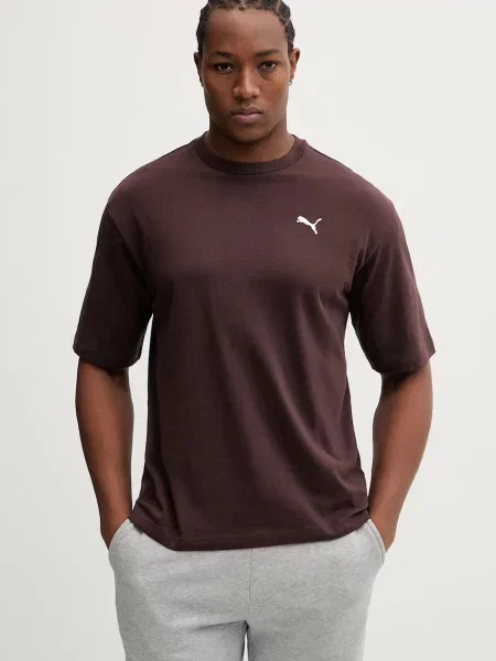 Puma basic tričko Wardrobe Essential hnědé