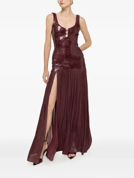 Rochie maxi Nissa cu paiete roșu