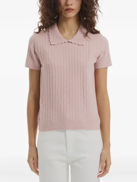 Gulerat tricou Crush Collection tricotate roz