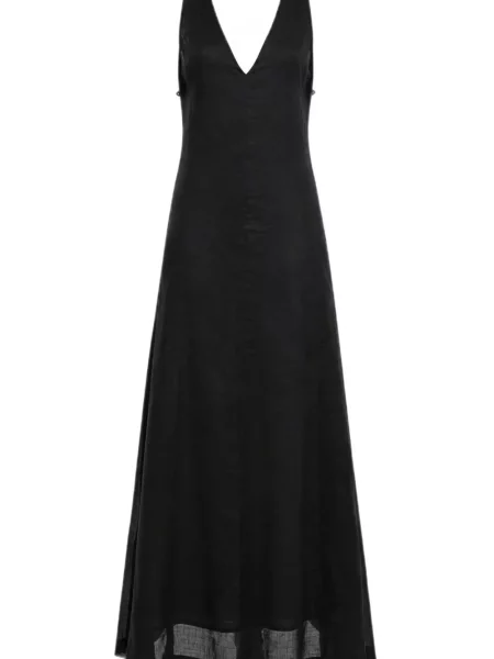 Rochie maxi Kulson cu decolteu în V negru